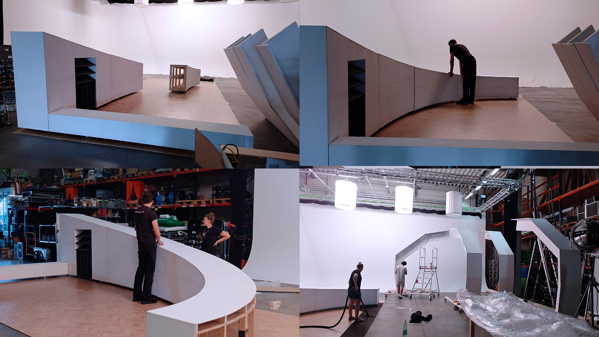 Aufbau des Sets vom Raumschiff